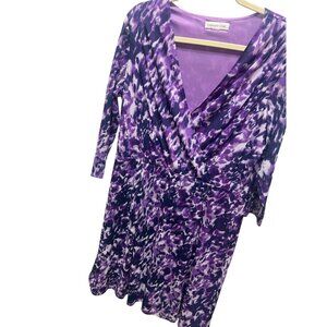 Coldwater Creek Lavender Fields Mesh Wrap Dress